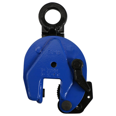 Heavy Duty Vertical Plate Clamp For Lifting And Transporting Up To 2200Lbs With 0.8 Inch Jaw Opening, blue safety-coated steel