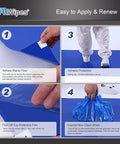 Instructional guide for using Sticky Mat Tacky Pad Adhesive 24 By 36 Inch Blue Cleanroom Floor Mat For Shoes