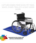 Wheelchair on Cleanroom Sticky Mat For Dirt And Dust Capture In Hospitals And Labs, 24 By 36 Inches, Blue, Four Pads Of 30 Sheets