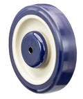 Universal Replacement Shopping Cart Wheel 5 Inch By 1.25 Inch Blue And Tan Crown TPU Tread With Dual 5 16th Precision Bearings