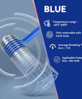 Blue thread locker application on bolt with specifications, part of Blue And Red Thread Locker Kit, Medium And High Strength Thread Lock For Nuts Bolts And Metal Fasteners.