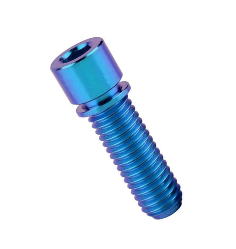 ✝️ VAMUOEFL M8 x 25mm 20mm Titanium Bolt with Washer for BMX Cycling Stem Bicycle Screws 6Pcs (Blue, M8X20mm) showing a side view of a single bolt