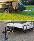 Visible Blue Trailer Wheel Dock Chock Stabilizer For Tongue Jacks, Prevents Sinking On Sand Mud Grass Dirt Gravel, Supports Up To 4400 Lbs