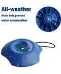 Visible Blue Trailer Wheel Dock Chock Stabilizer For Tongue Jacks, Prevents Sinking On Sand Mud Grass Dirt Gravel, with drain hole