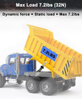 Toy dump truck with 1.2 Inch Stroke Micro Electric Linear Actuator 12V 32N lifting yellow container for demonstration