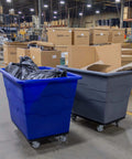 Heavy Duty Commercial Utility Cart Workhorse With 16 Bushel Capacity And 1000 Pound Load Capacity Steel Base And Poly Box Basket On Rolling Wheels For Offices Warehouses Restaurants And More Blue ReadySpace