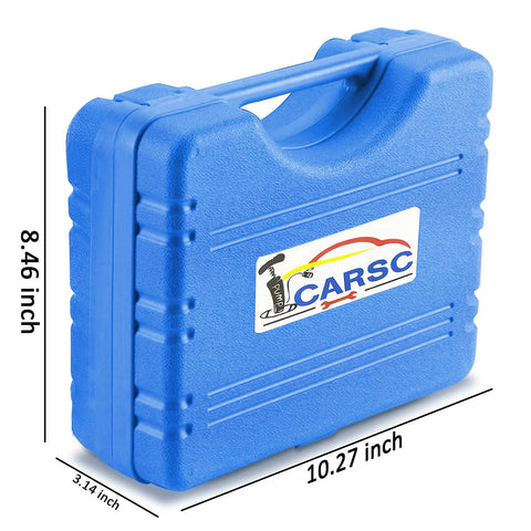 Blue carrying case for Hand Held Vacuum Pump Tester Kit For Automotive Testing Vacuum Gauges And Brake Bleeder with dimensions