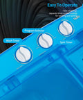 Control panel of Compact Portable Twin Tub Washing Machine And Dryer 16.5 Lb Capacity Wash And Spin In One Go, white and blue.