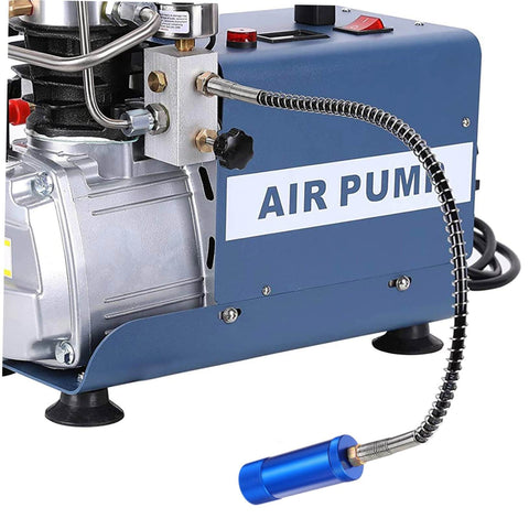 Heavy Duty Water Oil Separator For High Pump Systems With Alloy Aluminum Design, blue compressor accessory attached to air pump