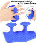 Upgraded Weight Lifting Grips For Men And Women Extra Large Thick Non Slip Gym Gloves shown in blue with ergonomic hand design.