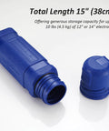 Blue 14 Inch Welding Rod Storage Tube Holder Canister For SMAW Electrodes, 10 Lb Capacity, 1 Pack With Strap, open view