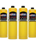 Four BLUEFIRE Modern MAPP Gas Cylinder 14.1 Oz For Brazing And Welding Hotter Than Propane With Longer Burning Time And Higher BTU