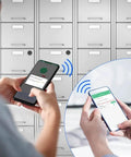 Bluetooth fingerprint drawer lock with three latch sizes fits drawers up to 17mm thick, easy install, smartphone app in use
