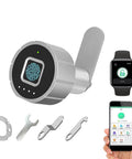 Bluetooth fingerprint drawer lock with three latch sizes fits drawers up to 17mm thick, easy install, and supports 20 fingerprints