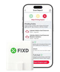 Bluetooth OBD2 Scanner For iPhone And Android Diagnostic Tool shown with app displaying scan report on smartphone screen