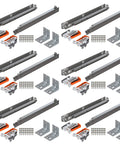 Blum Tandem Plus BLUMOTION Concealed Undermount Drawer Runner Kit (6 Pack), 21-Inch, full extension, steel, soft-close hardware.
