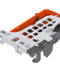 Close-up of Blum Tandem Plus BLUMOTION Concealed Undermount Drawer Runner Kit, showing steel construction and soft-close feature, 21-inch