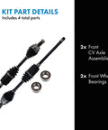 Front CV Axle Assemblies And Wheel Bearing Kit For BMW 3 Series 2006 2013 Includes 2 Front CV Axles And 2 Wheel Bearings Fits 325Xi 330Xi