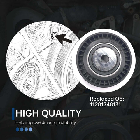 Belt Tensioner Pulley Replacement for BMW 3 Series 1994-2008 M52 M54 M56 Engines Direct Fit OE 11281748131 close-up view