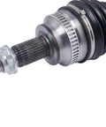 Close-up of Front CV Axle from Front CV Axle Assemblies And Wheel Bearing Kit For BMW 3 Series 2006 2013 Includes 2 Front CV Axles And 2 Wheel Bearings