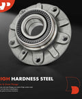 Two Pack Front Wheel Bearing And Hub Assembly For BMW E38 740i 1995 1997 2001 close-up of high hardness steel flange