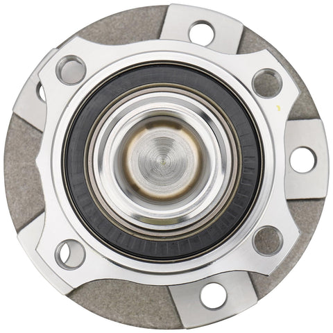 Front view of Front Wheel Hub and Bearing Assembly for BMW E60 E63 5 Series and 6 Series Pair Fits 2004 2016 Models Replace BR930396