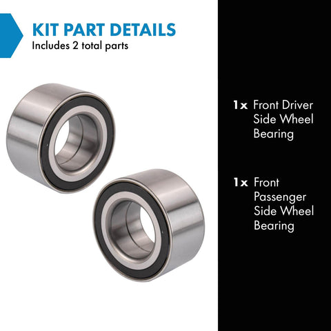 Front Wheel Hub Bearing Pair For BMW E60 Driver And Passenger Side Front Hubs Replacement Kit, Durable OEM Style, Easy Install