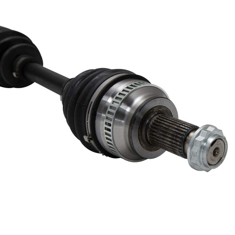 Close-up of a front CV axle from the Front CV Axle Assemblies And Wheel Bearing Kit For BMW 3 Series 2006 2013 Includes 2 Front CV Axles