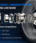 Exploded view of rear wheel bearing and hub assembly set of 2 for BMW X5 2000-2006 and 5 Series 2004-2012 models.