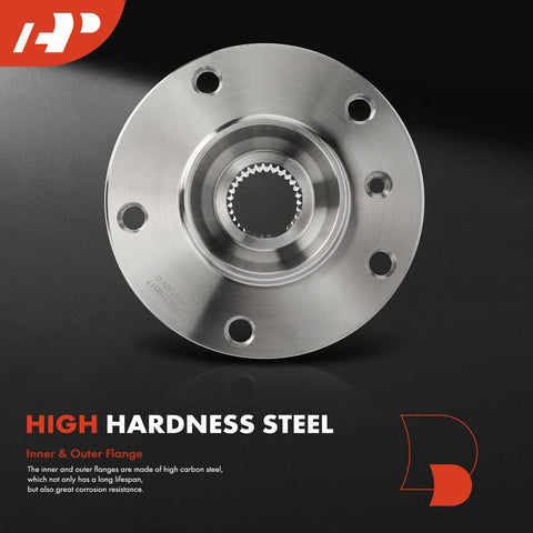 Front view of rear wheel hub for BMW fits 1991 to 2010 models including 325xi 330Ci 330i 330xi 525i 530i 535i 545i 550i