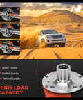 Detailed view of high-load capacity rear wheel hub for BMW fits 1991 to 2010 models including 325xi 330Ci 330i 330xi 525i 530i 535i 545i 550i 645Ci 650i 740i 740iL 750iL 840Ci 850Ci 850CSi 850i M3 Z3 Z8 built for easy drop in install