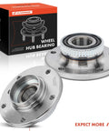 Two Front Wheel Bearing And Hub Assembly With ABS Ring For BMW 3 Series 5 Series And 7 Series 2 Pack