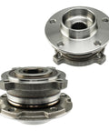 Front Wheel Bearing Hub Assembly For BMW X5 2007 To 2018 And BMW X6 2008 To 2019 Direct Fit Replacement Kit, front and side view