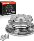 Front Wheel Bearing And Hub Assembly Without Wheel Stud For BMW 2012-2016 320i 328d 328i shown with packaging and bolts