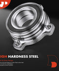 Close-up of a high hardness steel flange from the Two Premium Rear Wheel Bearing And Hub Assembly Kit for BMW 1997-2010