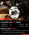 Front Wheel Bearing And Hub Assembly For BMW X5 X6 2007-2018 AWD Replacement Beefy Heavy Duty Ball Bearing High Load Capacity