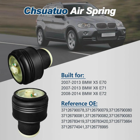Rear Air Suspension Bag Kit Replacement For X5 E70 And X6 E71 E72 2007 To 2014 Pair Of Air Springs Compatible With OEM Numbers