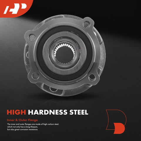 Front view of Front Wheel Bearing And Hub Assembly For BMW X5 X6 2007-2018 AWD Replacement with high hardness steel