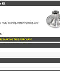 Beefed Up Front Wheel Hub Bearing Repair Kit With Retaining Ring And Axle Nut For 2000 2001 2002 2003 2004 2005 2006 BMW X5 Front Suspension Replacement Part For Easy Install In Front Hub Area Durable Construction OE Fit shown with components
