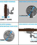 Diagram showing dimensions for Non Locking Flush Mount Boat Cam Latch Fits Two And A Half Inch Hole Surface Mount 316 Stainless Steel Marine Hatch Lock For Doors And Panels Corrosion Resistant Easy Install