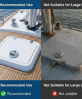 Marine grade 316 stainless steel boat cam latch set fits 52mm hole cutouts and 1/2 to 1 inch panels, installed on boat hatch