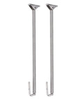 Pair of 250mm 316 stainless steel boat hatch support springs with fixed cable and brackets