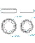 Diagram of Beefy Boat Trailer Wheel Bearing Kit for 84 Spindle with Two Bearings and Races, Double Lip Seal