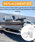 Replacement kit for 5 Pack 11062A Trailer Lug Bolts 1/2"-20 x 1-5/8", solid steel, zinc-plated for boat and utility trailers