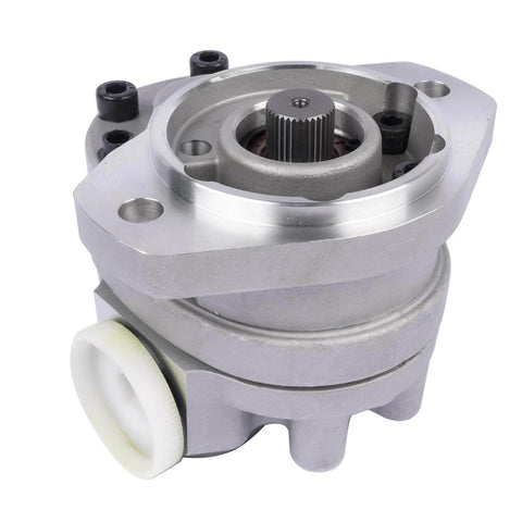 Close-up of Getanye Hydraulic Gear Pump 7000311 Replacement for Bobcat S70 Skid Loader showing gear mechanism and fittings.