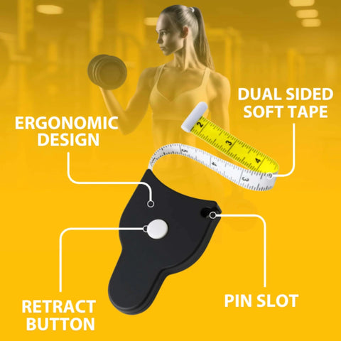 Body Tape Measure - 80 Inch Automatic Telescopic Tape Measure - Retractable Measuring Tape for Body: Waist, Hip, Bust, Arms, and More (Black - 80 inch) with ergonomic design and dual-sided soft tape displayed.