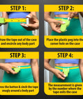 Step-by-step guide on using Body Tape Measure - 80 Inch Automatic Telescopic Tape Measure for body measurements in black and yellow.