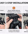 Easy 3-step installation guide for Ball Head Mount With 1 Inch Riser For BOG DeathGrip Tripod Arca Swiss Plate Photography Adapter.