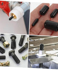 80 Pack Flexible Bolt Caps And Thread Protector End Caps For Metal Tubing And Posts Replacement Parts, shown in various applications.