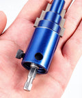 Close-up of a blue Bolt Extraction Drill Attachment with 95mm ergonomic hex shank for stripped bolts and seized valves.